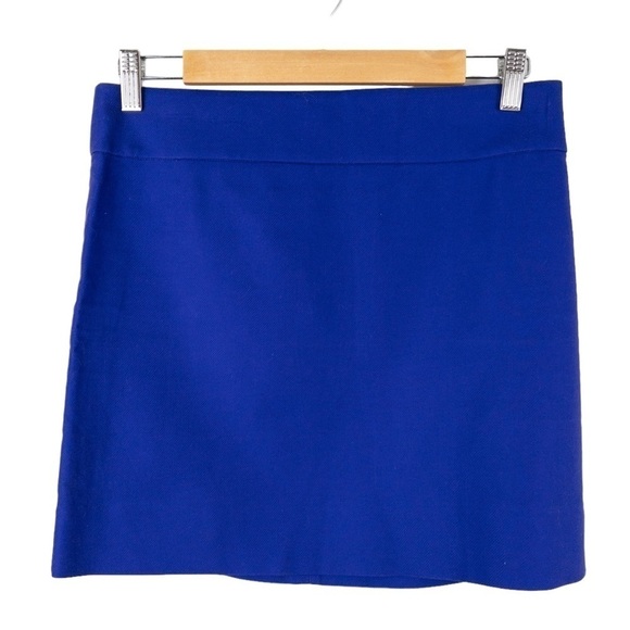 J Crew Factory Womens Egyptian Blue Cotton Mini Skirt Size 4 - Picture 1 of 9